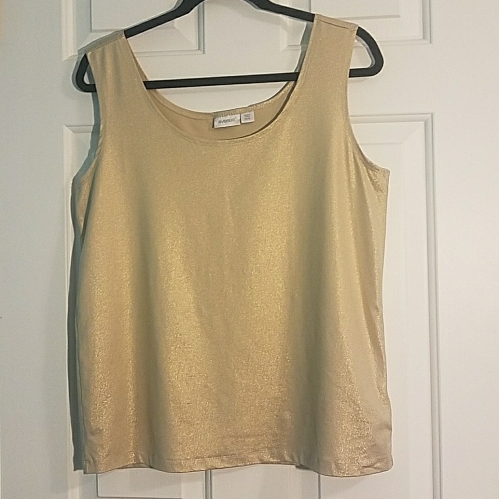 Stretchy Metallic Gold Tank Top